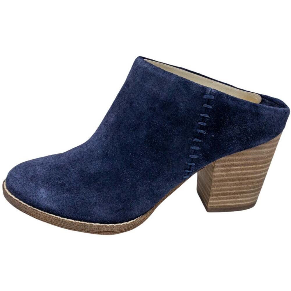 Splendid Debrah Women's 5.5 Navy Suede Slip-On Block Heel Mule Bootie NWB